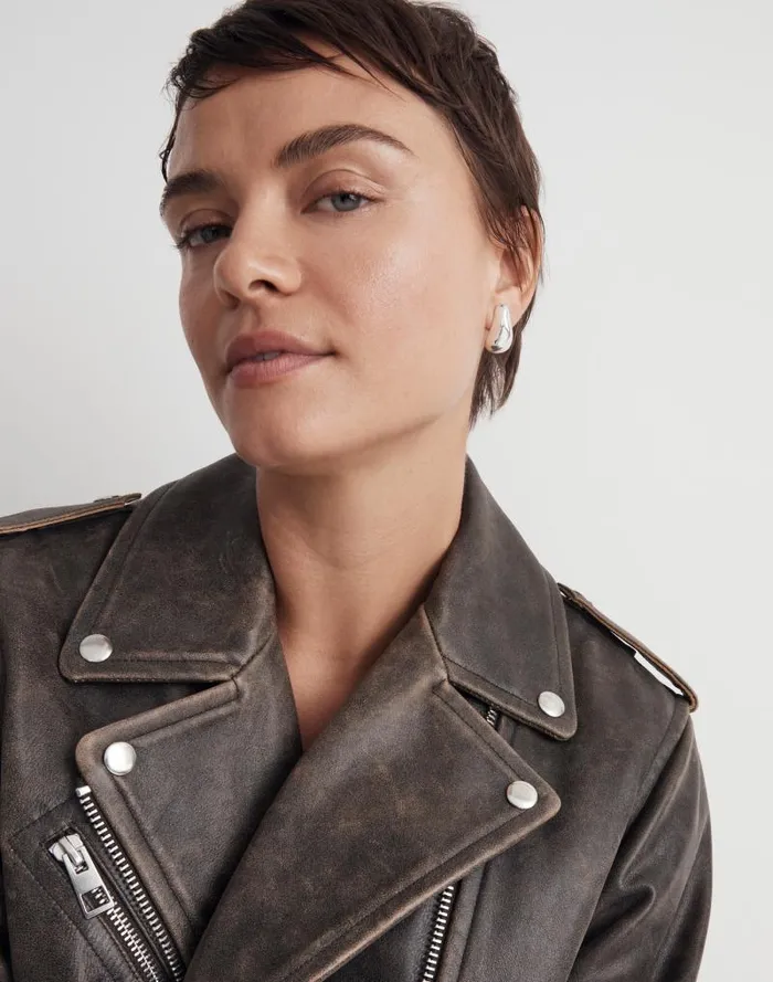 Women Sculptural Droplet Statement Earrings Light Silver Ox Madewell Jewelry