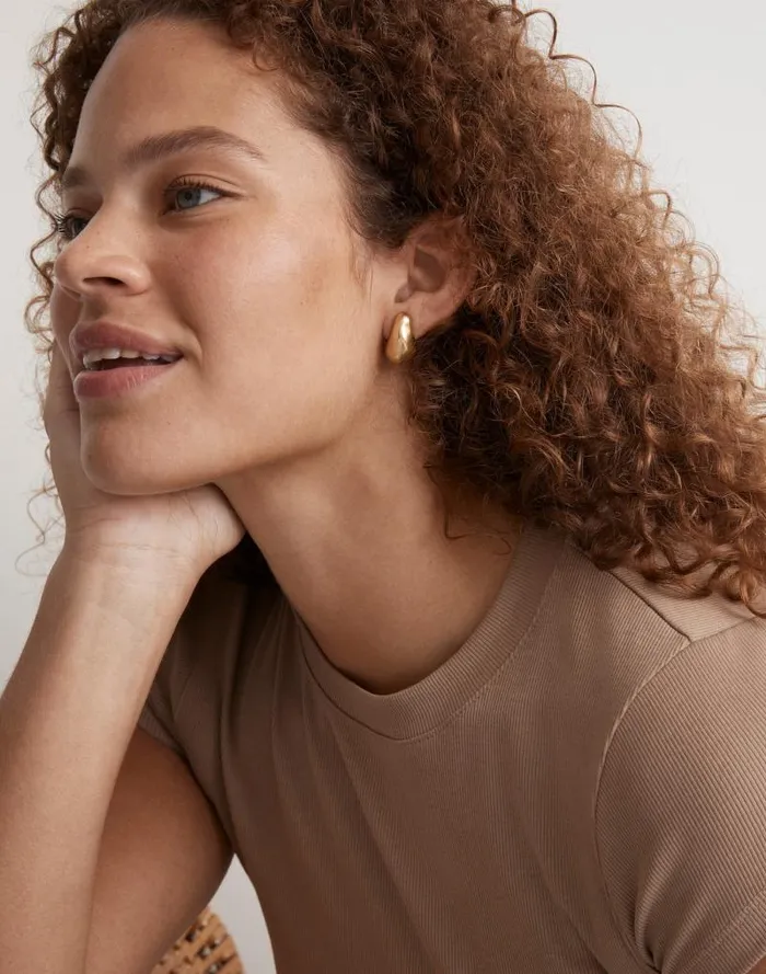 Women Sculptural Droplet Statement Earrings Vintage Gold Madewell Jewelry