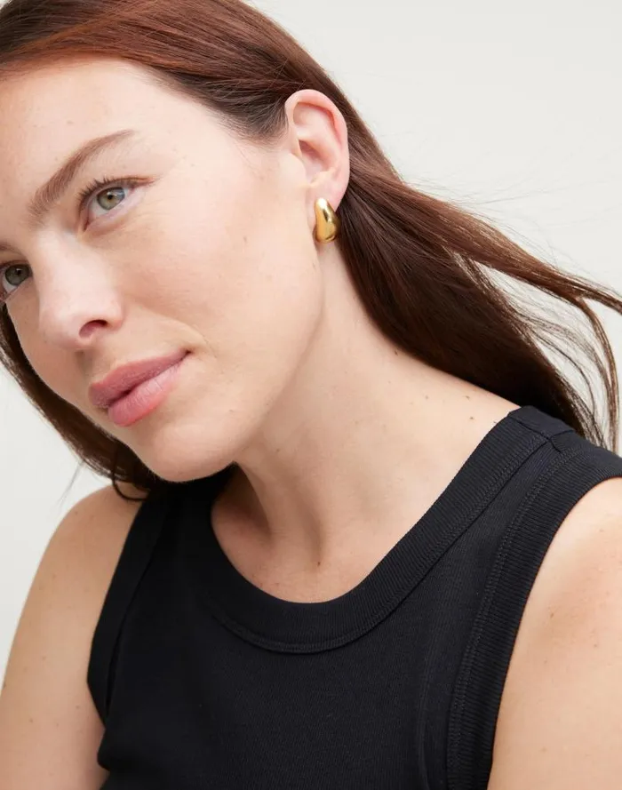 Women Sculptural Droplet Statement Earrings Vintage Gold Madewell Jewelry