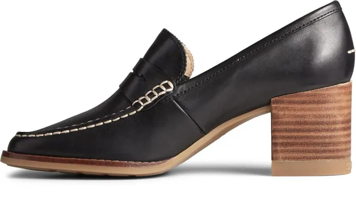Women Seaport Penny Heel Leather Loafer Black Sperry Flats and Loafers Women Seaport Penny Heel Leather Loafer Black Sperry Flats and Loafers