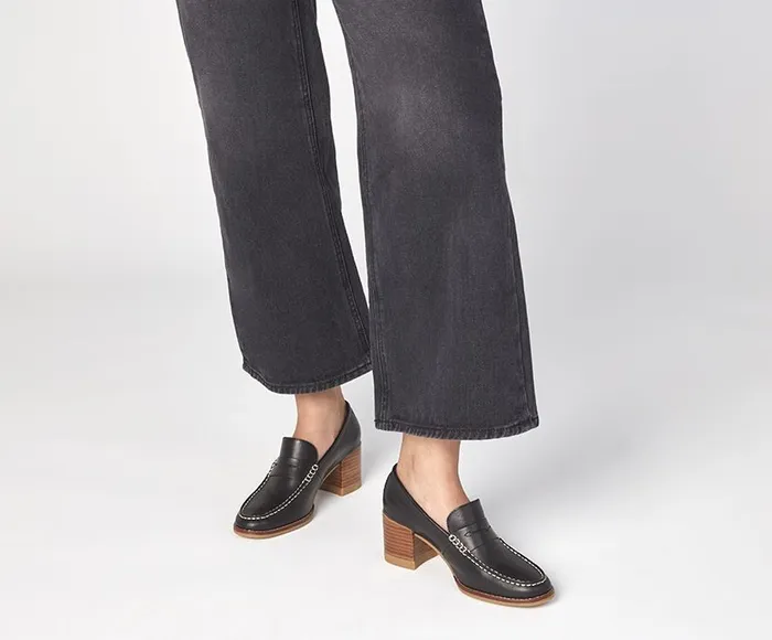 Women Seaport Penny Heel Leather Loafer Black Sperry Flats and Loafers Women Seaport Penny Heel Leather Loafer Black Sperry Flats and Loafers