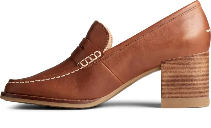 Women Seaport Penny Heel Leather Loafer Tan Sperry Flats and Loafers Women Seaport Penny Heel Leather Loafer Tan Sperry Flats and Loafers