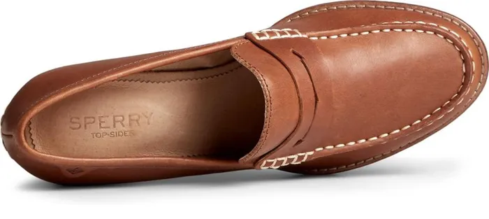 Women Seaport Penny Heel Leather Loafer Tan Sperry Flats and Loafers Women Seaport Penny Heel Leather Loafer Tan Sperry Flats and Loafers