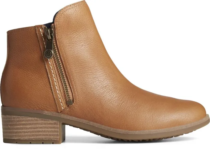 Women Seaport Storm Water Resistant Leather Boot Tan Sperry Boat Shoes