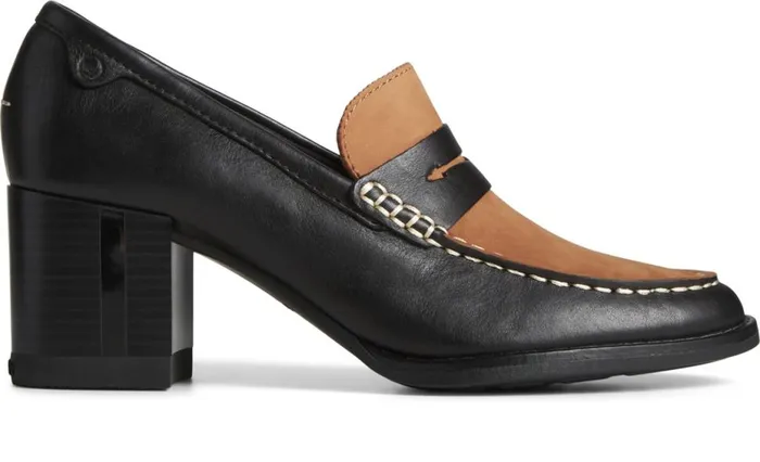 Women Seaport TwoTone Penny Heel Blacktan Sperry Flats and Loafers