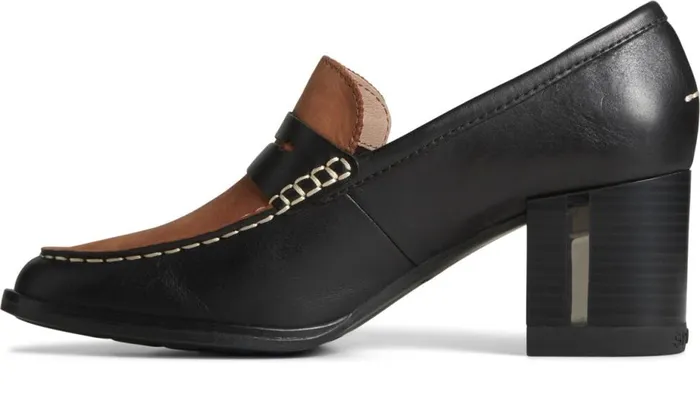 Women Seaport TwoTone Penny Heel Blacktan Sperry Flats and Loafers Women Seaport TwoTone Penny Heel Blacktan Sperry Flats and Loafers