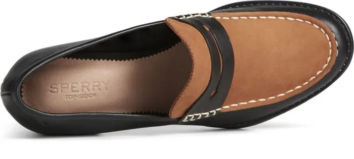Women Seaport TwoTone Penny Heel Blacktan Sperry Flats and Loafers Women Seaport TwoTone Penny Heel Blacktan Sperry Flats and Loafers