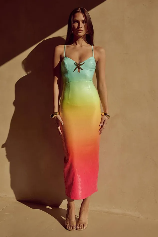 Women Sequin Dresses Runaway The Label BENITO MIDI DRESS Multi