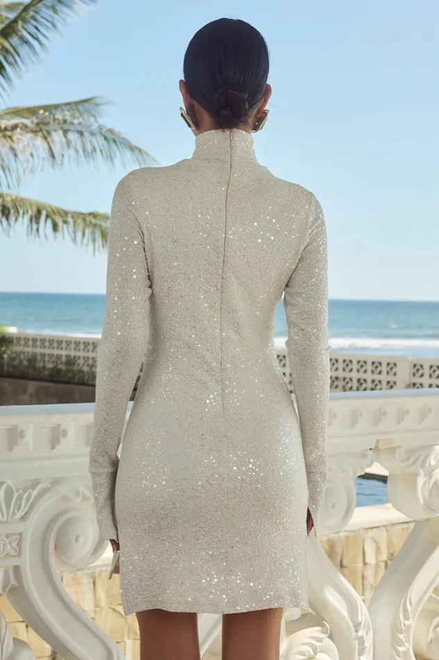 Women Sequin Dresses Runaway The Label CHLOE MINI DRESS Champagne