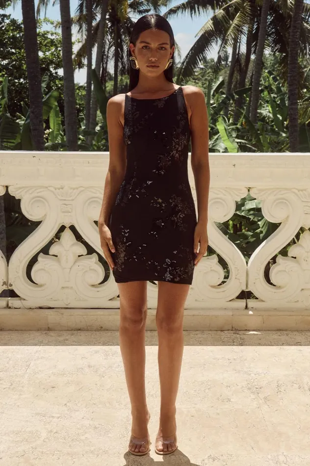 Women Sequin Dresses Runaway The Label MARGIE MINI DRESS Black