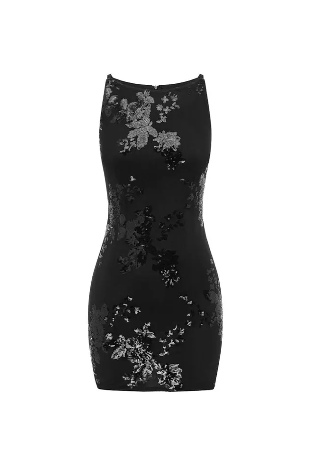 Women Sequin Dresses Runaway The Label MARGIE MINI DRESS Black