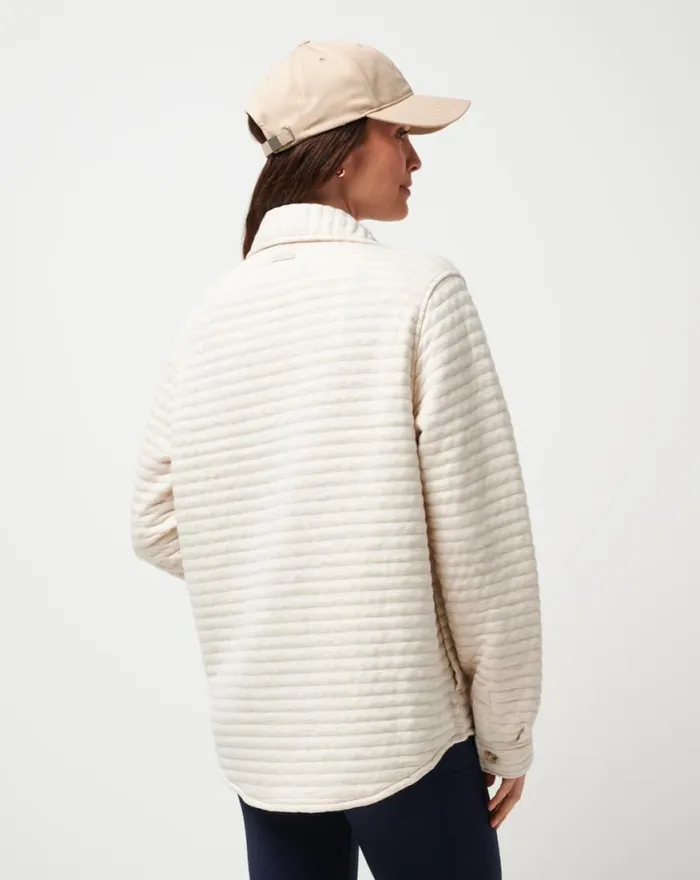 Women SERENE HORIZON SHACKET Heather Eggnog TravisMathew Jackets