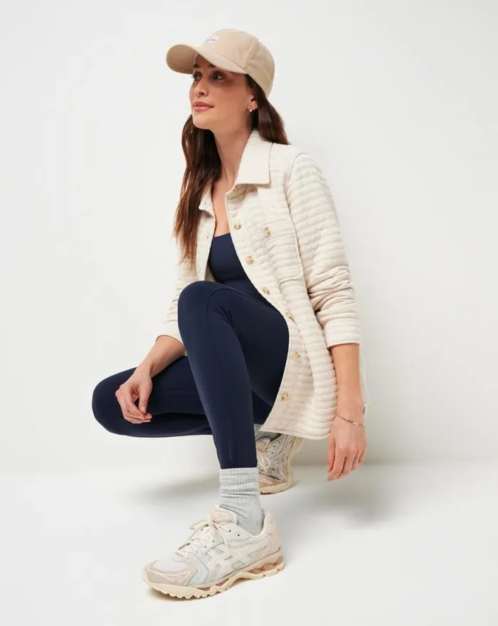 Women SERENE HORIZON SHACKET Heather Eggnog TravisMathew Jackets