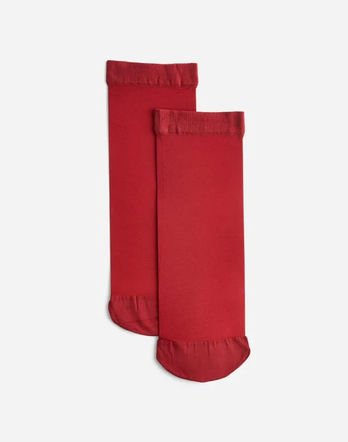 Women Sheer Ankle Socks Bright Cherry Madewell Socks