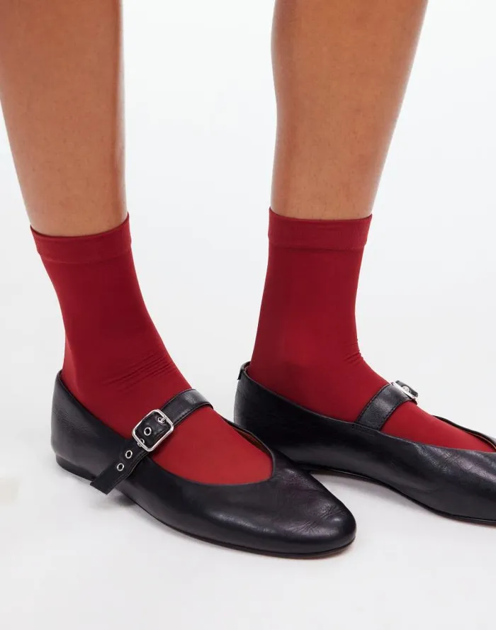 Women Sheer Ankle Socks Bright Cherry Madewell Socks