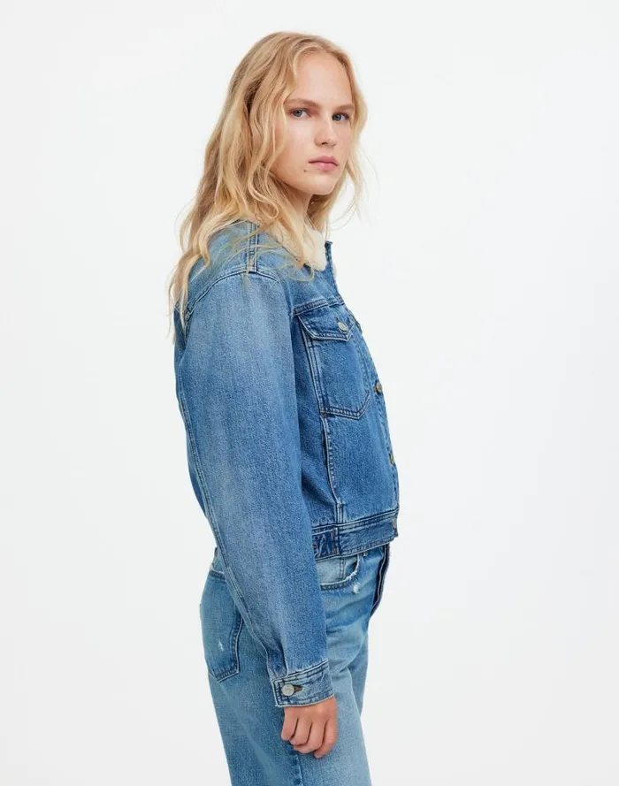 Women SherpaCollar Jean Jacket In Lanesboro Wash Lanesboro Wash Madewell Coats Jackets
