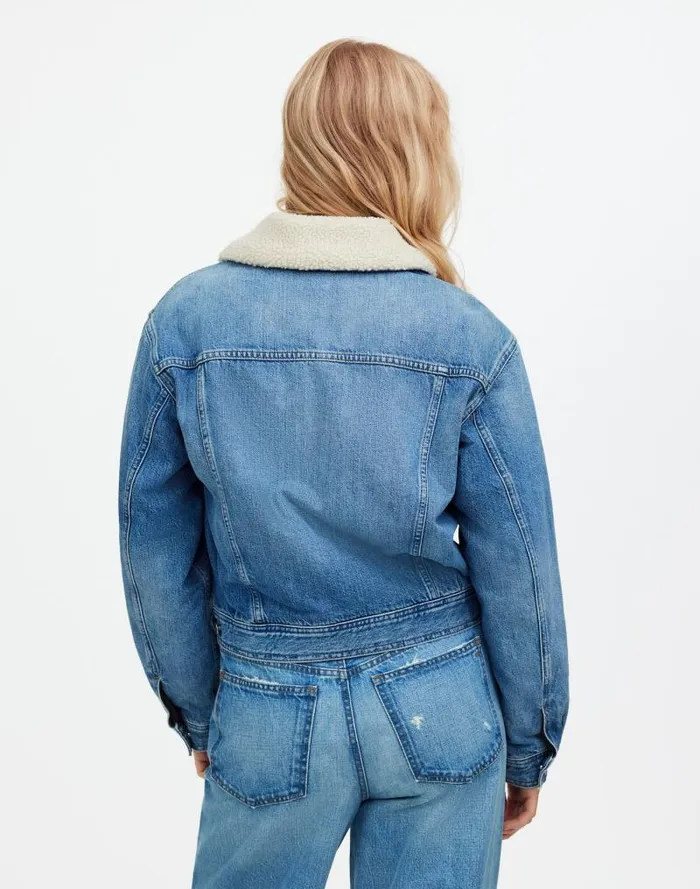 Women SherpaCollar Jean Jacket In Lanesboro Wash Lanesboro Wash Madewell Coats Jackets