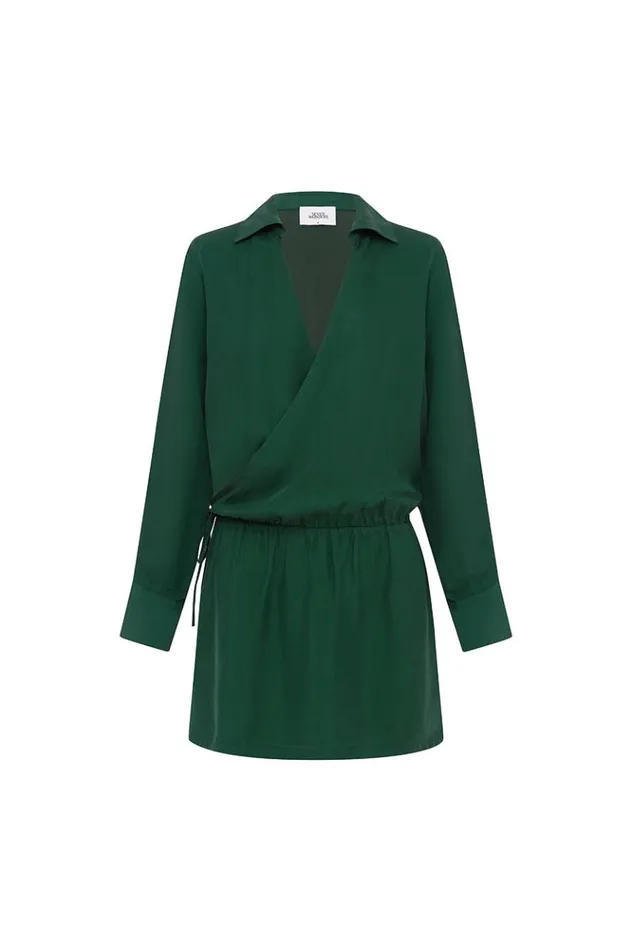 Women Shirt Dresses Runaway The Label ARADIA MINI DRESS Emerald Green