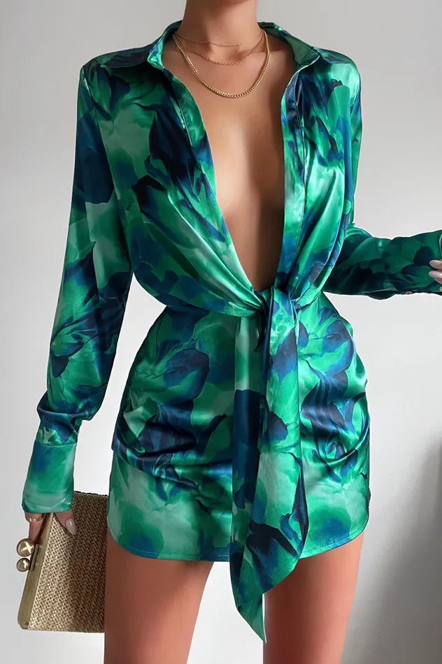 Women Shirt Dresses Runaway The Label RUBY CALISTA DRESS Green Floral