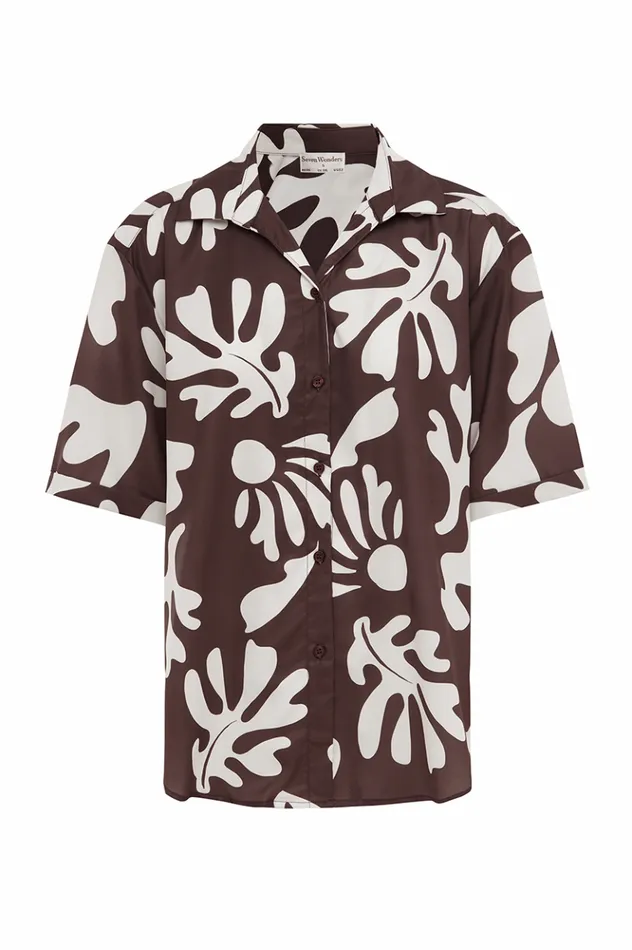 Women Shirts and Blouses Runaway The Label ACADIA SHORT SLEEVE SHIRT Chocolate Botanica Women Shirts and Blouses Runaway The Label ACADIA SHORT SLEEVE SHIRT Chocolate Botanica