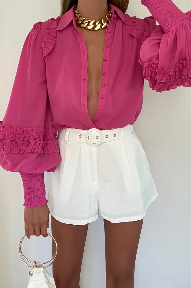 Women Shirts and Blouses Runaway The Label Bettina Shirt Fuchsia
