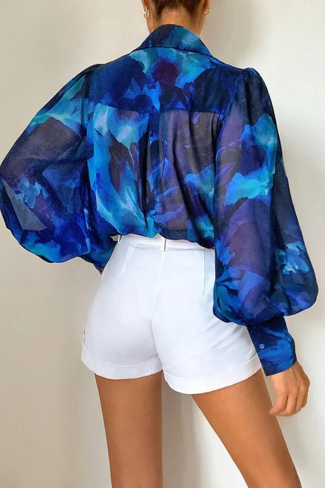 Women Shirts and Blouses Runaway The Label Calista Shirt Blue Floral