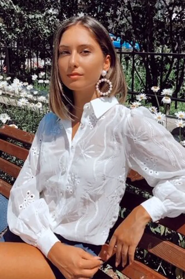 Women Shirts and Blouses Runaway The Label Elise Blouse White
