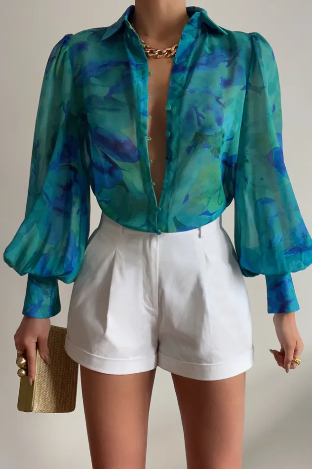 Women Shirts and Blouses Runaway The Label ELLA BLOUSE Blue Floral