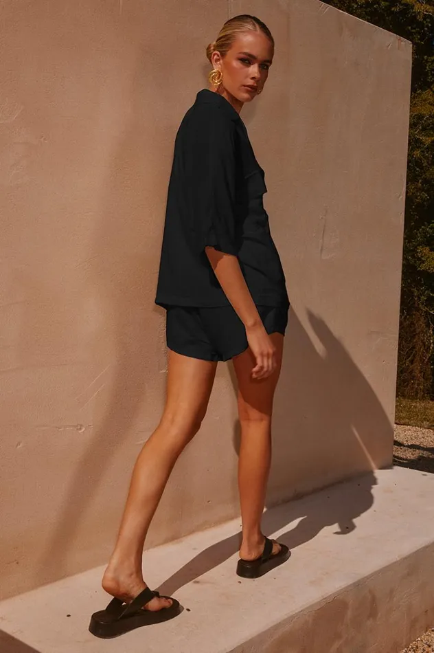 Women Shirts and Blouses Runaway The Label HAKUNA PLAIN SHIRT Black
