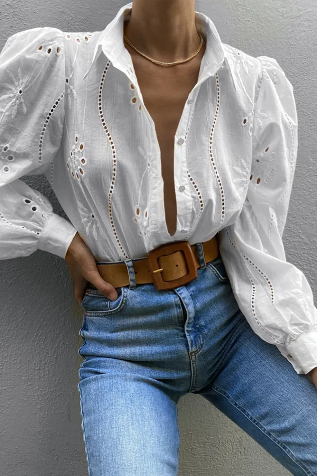 Women Shirts and Blouses Runaway The Label KNOWLES BLOUSE White