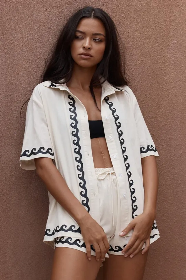 Women Shirts and Blouses Runaway The Label WAVARA SHIRT Sandblack