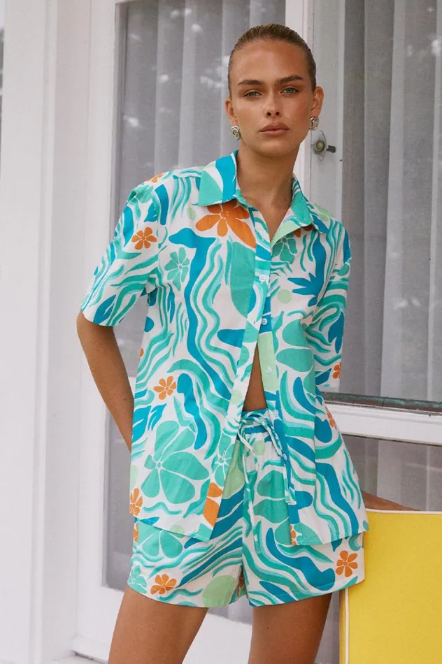 Women Shorts Runaway The Label AVELINE SHORT Montero Print