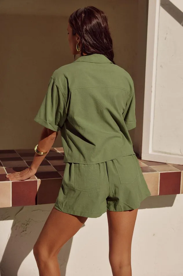 Women Shorts Runaway The Label FLORENT SHORT Khaki