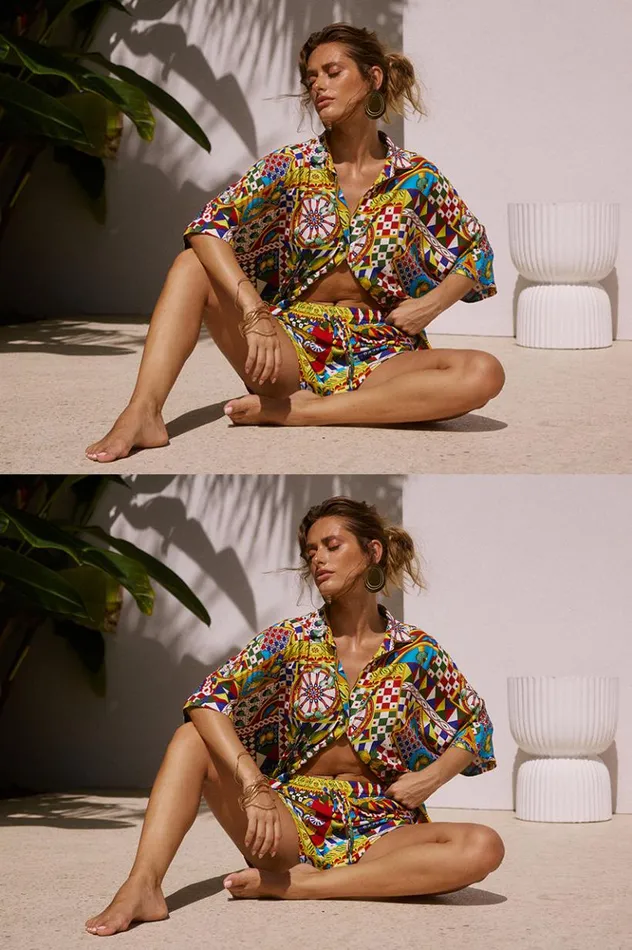 Women Shorts Runaway The Label VENUS SHORT Phaedra Print