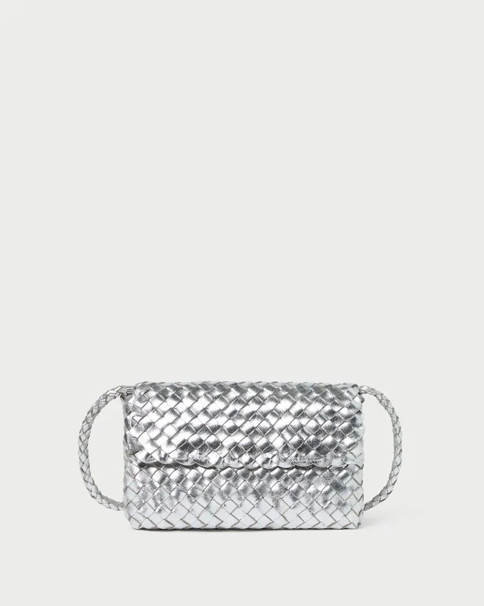 Women Shoulder Bags Loeffler Randall Billie Silver Leather Shoulder Bag