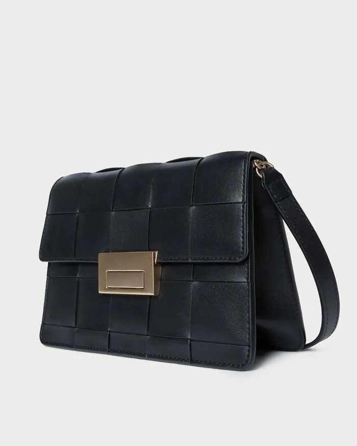 Women Shoulder Bags Loeffler Randall Delphine Black Woven Leather Shoulder Bag Women Shoulder Bags Loeffler Randall Delphine Black Woven Leather Shoulder Bag