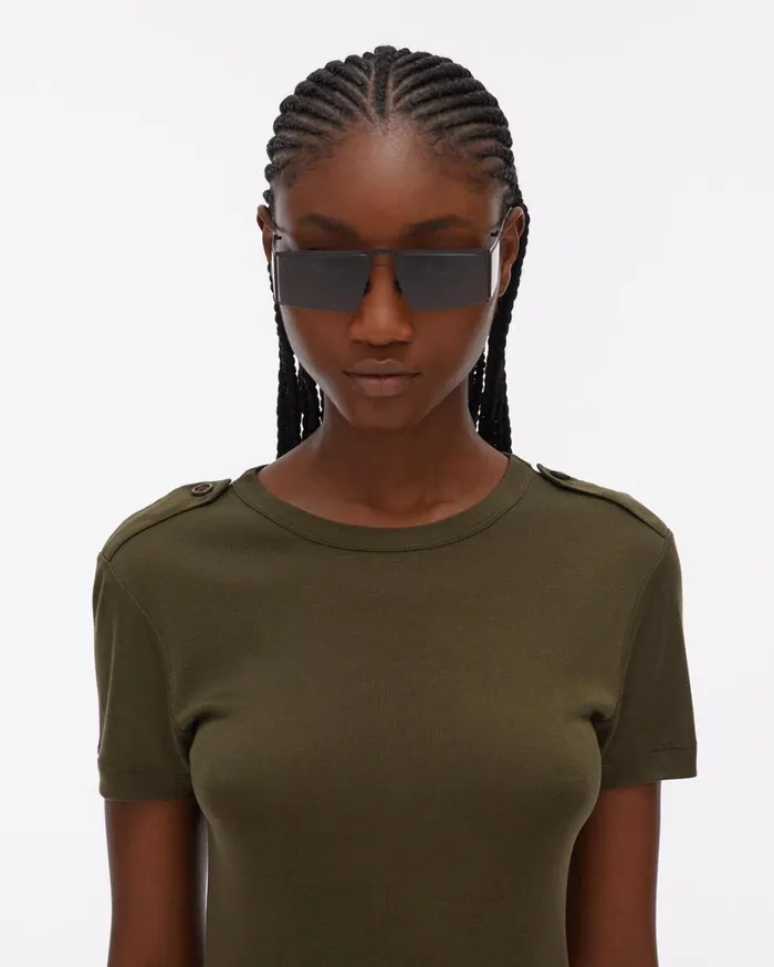 Women Silk Rib Dress Sage Helmut Lang Dresses