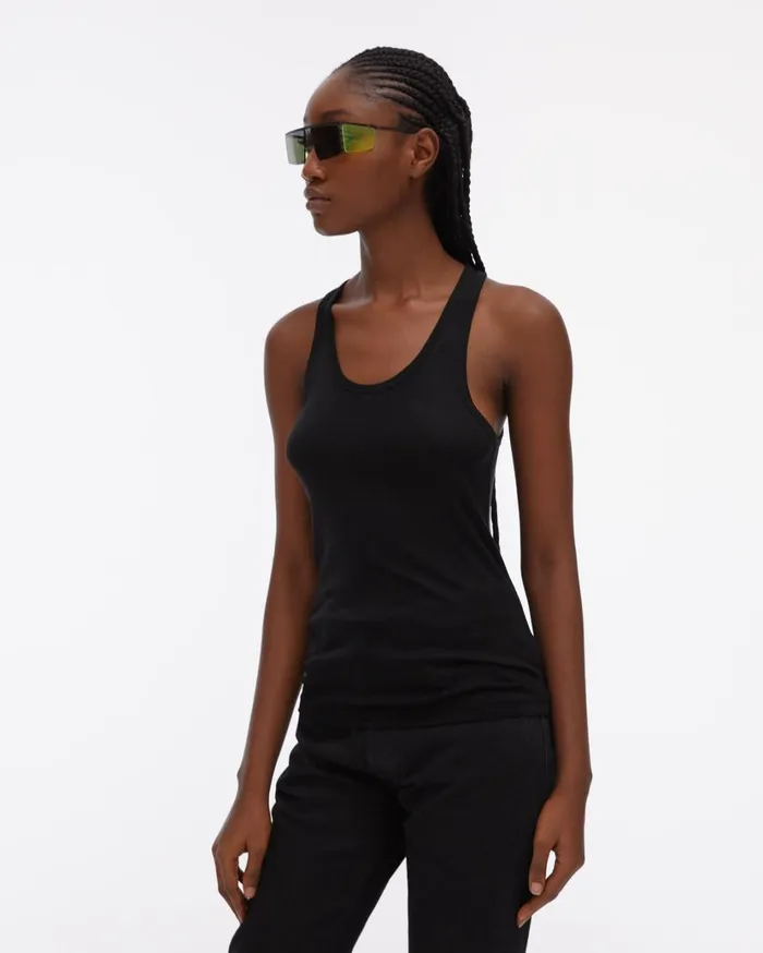 Women Silk Rib Tank Onyx Helmut Lang TShirts and Sweatshirts