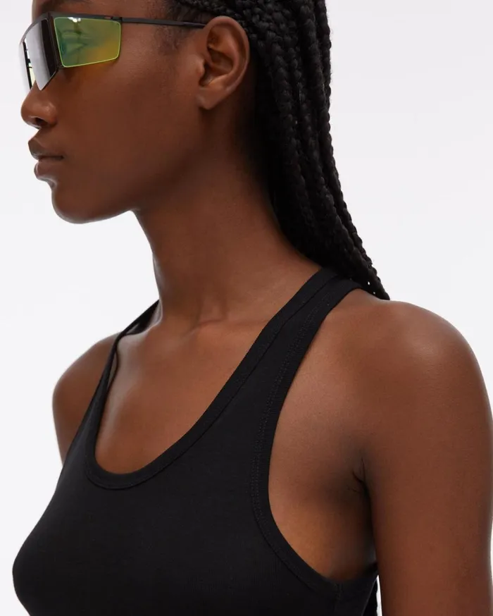 Women Silk Rib Tank Onyx Helmut Lang TShirts and Sweatshirts