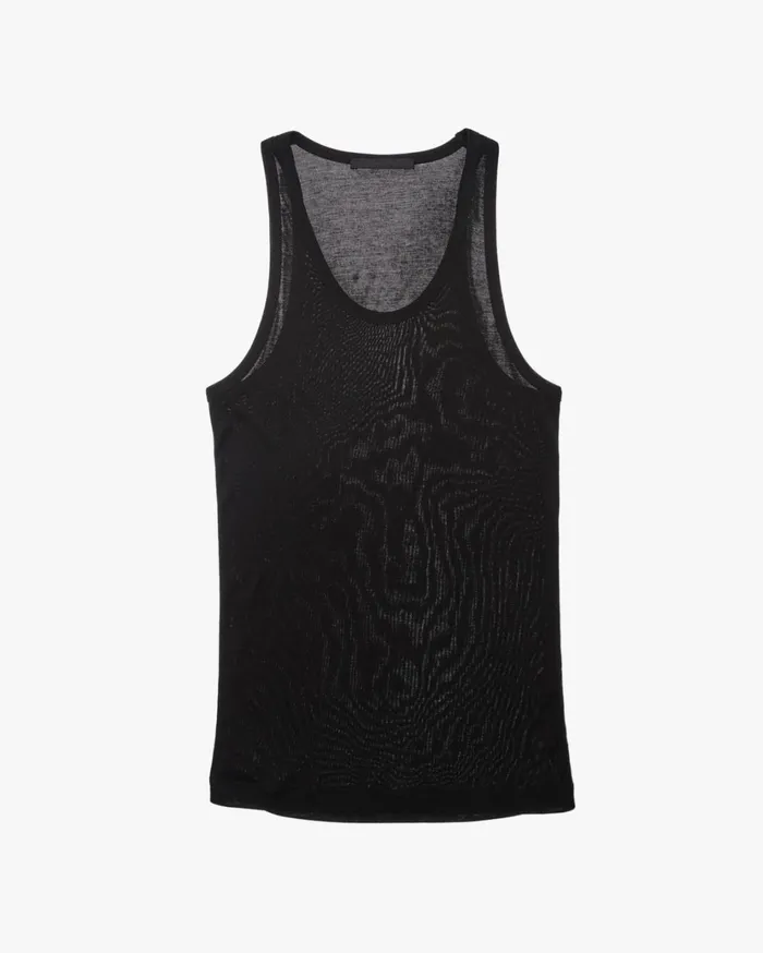 Women Silk Rib Tank Onyx Helmut Lang TShirts and Sweatshirts