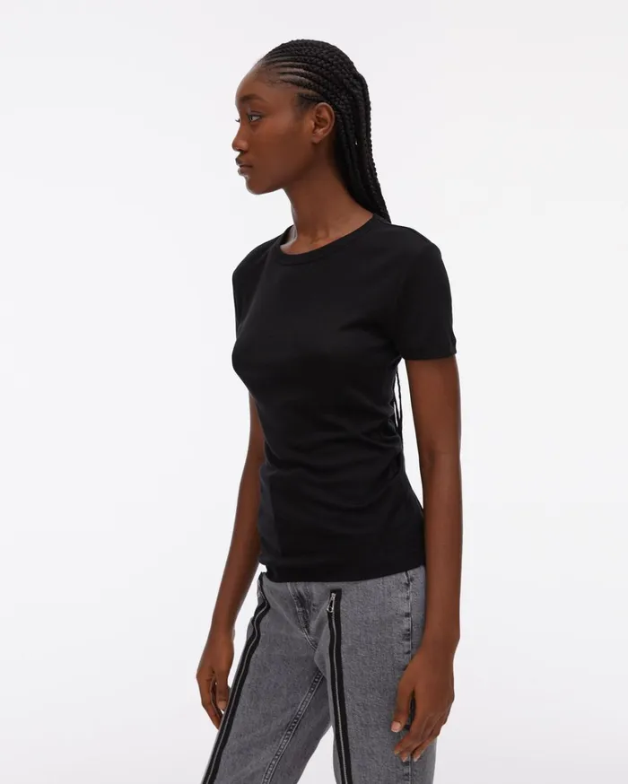 Women Silk Rib Tee Onyx Helmut Lang TShirts and Sweatshirts