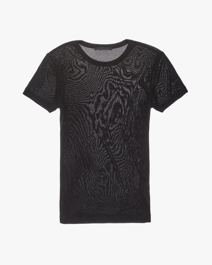 Women Silk Rib Tee Onyx Helmut Lang TShirts and Sweatshirts