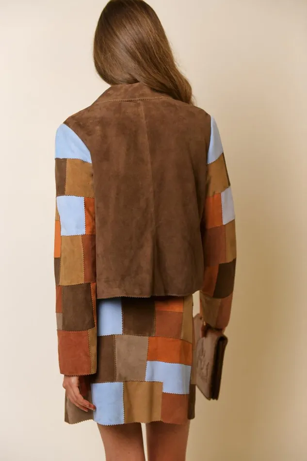 Women Skirts RIXO Corfu Brown Patchwork Women Skirts RIXO Corfu Brown Patchwork