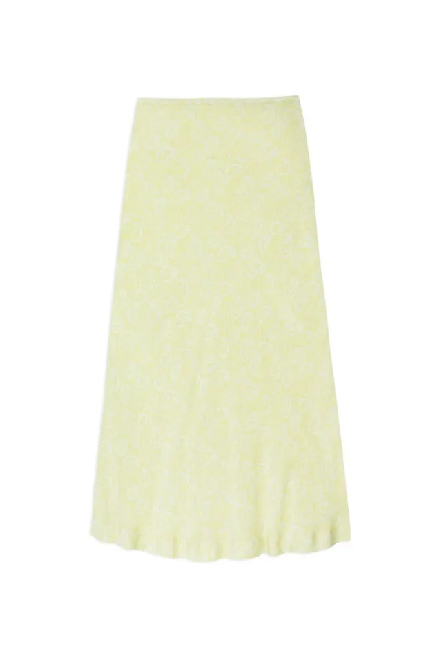 Women Skirts RIXO Kelly Chartreuse Paisley Stamp Women Skirts RIXO Kelly Chartreuse Paisley Stamp