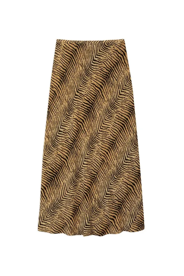 Women Skirts RIXO Kelly Sepia Tiger Women Skirts RIXO Kelly Sepia Tiger