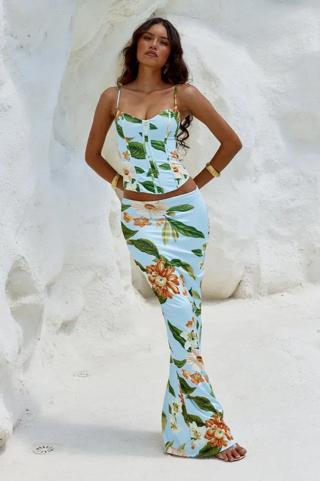 Women Skirts Runaway The Label AMIARA MAXI SKIRT Blue Floral