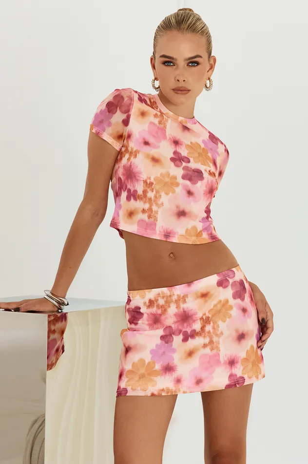 Women Skirts Runaway The Label JAZZIE MINI SKIRT Orange Floral