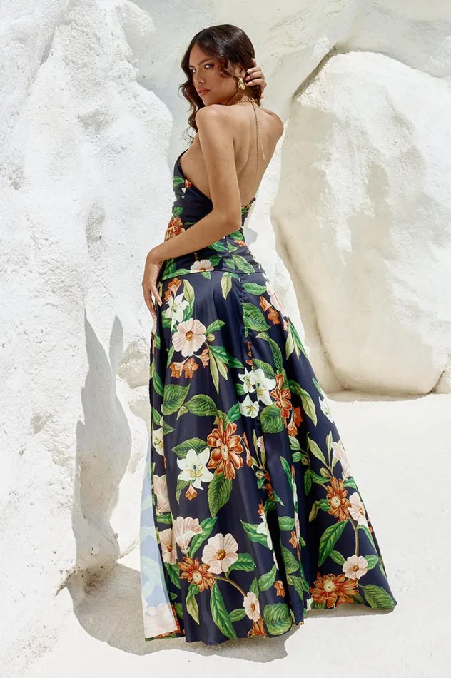 Women Skirts Runaway The Label MAIORI MAXI SKIRT Black Floral