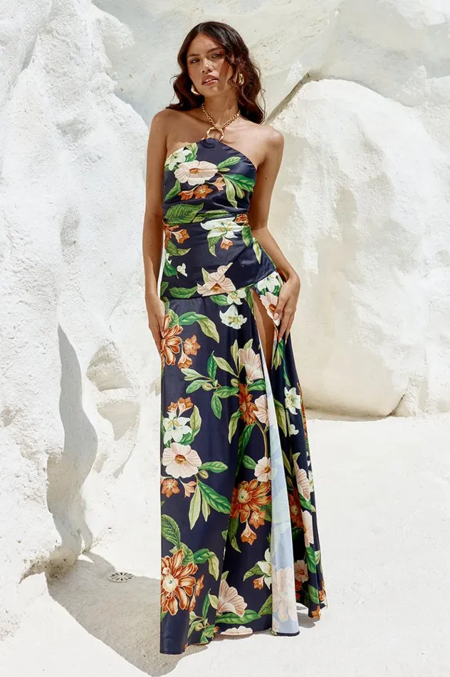 Women Skirts Runaway The Label MAIORI MAXI SKIRT Black Floral