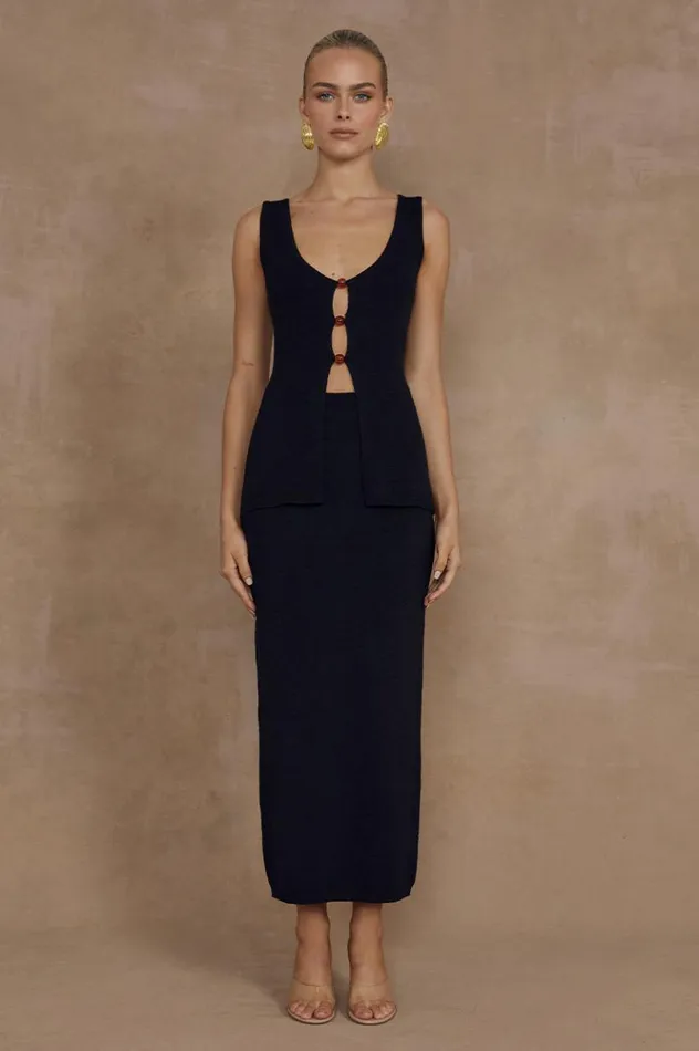 Women Skirts Runaway The Label NADINA MIDI SKIRT Black